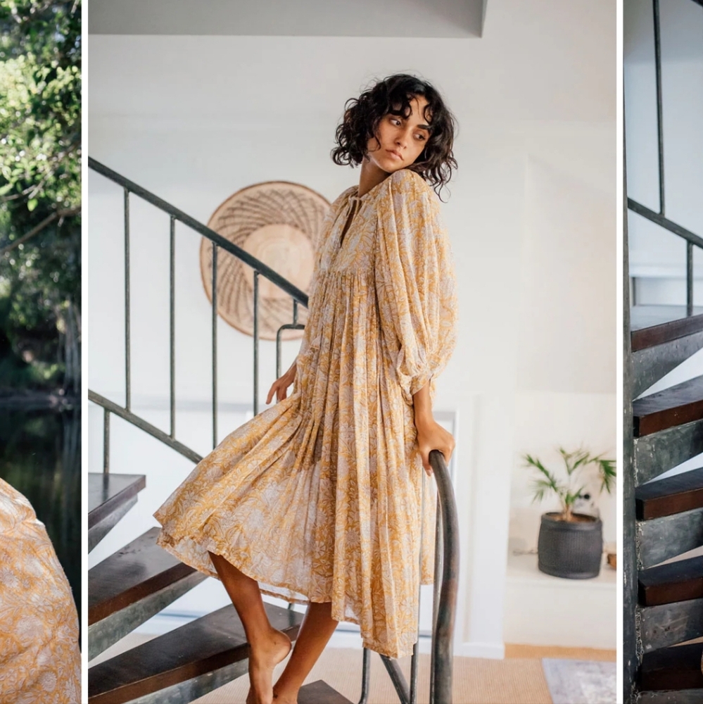 Daughters Of India Kyra MIDI Dress Cumin